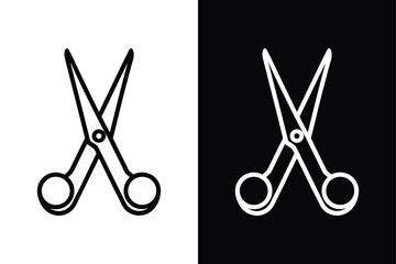 Editable Scissors line Icon. Clean & Modern Cutting Tool Symbol