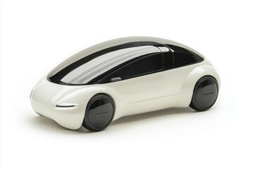 Sleek future car concept rendered in white and black highlighting transportation innovation and minimal design aesthetic