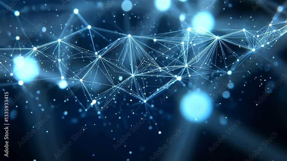 Poster glowing digital network connections abstract blue technology creating futuristic atmosphere with vib