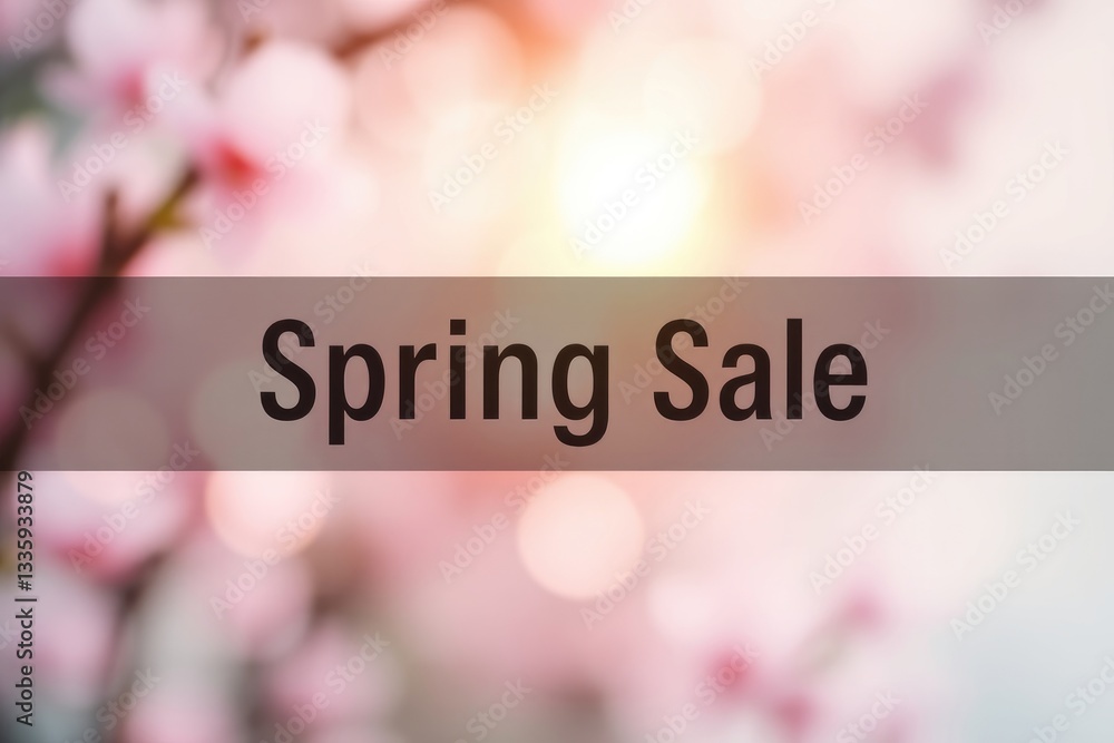 Poster spring sale banner showcases a minimalistic design with the words spring sale prominently displayed,