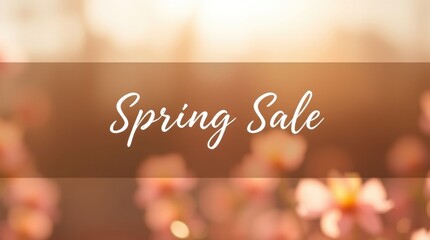 Naklejka premium Stylish banner features a prominent spring sale message against a soft background, ideal for seasonal promotions and marketing campaigns