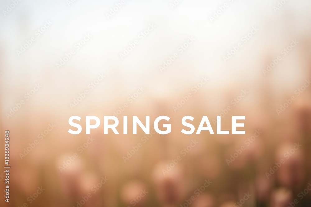 Poster a minimalistic spring sale banner highlights a soft and elegant background with the text prominently