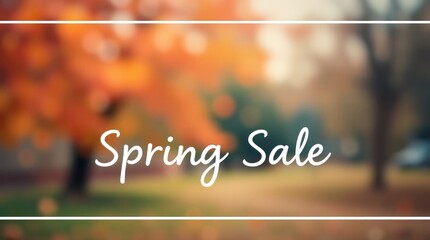 Stylish banner displays spring sale in a minimalistic design. Ideal for seasonal promotions, it...