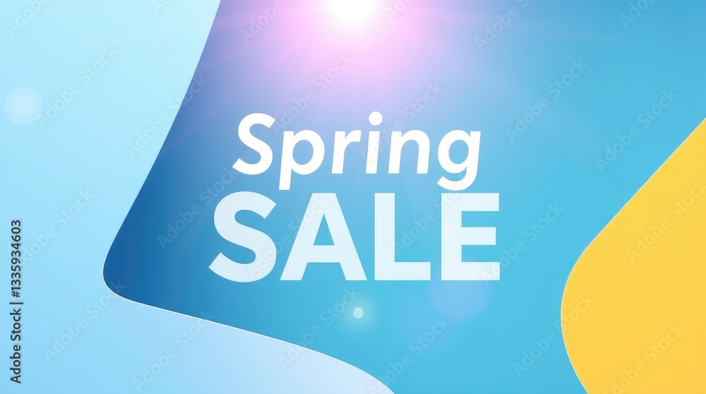 Poster spring sale banner showcases a minimalistic design with prominent text and a soft background, perfec