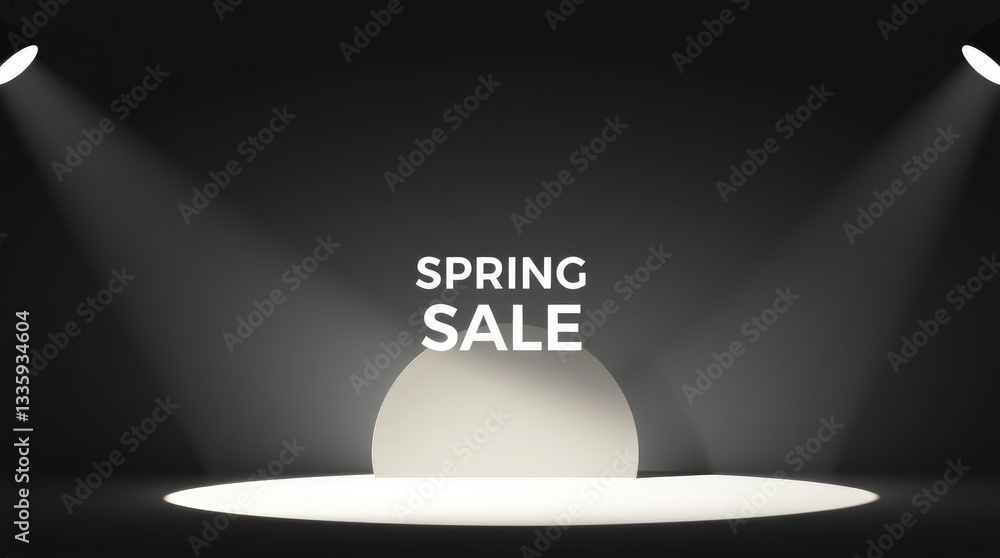 Poster a stylish spring sale banner features the prominent text highlighted against a soft background, crea