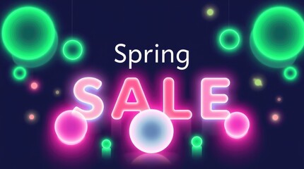 Stylish spring sale banner features a prominent inscription against a soft backdrop, designed for seasonal marketing and promotional campaigns