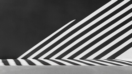 A black and white geometric pattern on a wall.