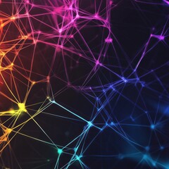 Vibrant connections art illustration for a modern tech platform glowing with neon color light
