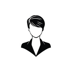 Vector logo professional person, professional icon, businessperson silhouette, esport vector logo business profile on white background, formal design, generic emblem