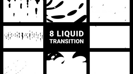 White liquid transition set on transparent background animation