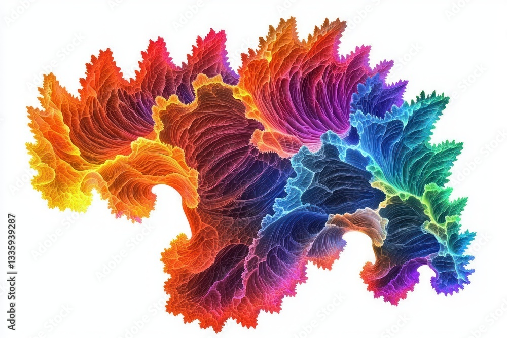 Poster vivid fractal art illustration a complex and visually striking design showcasing mathematical beauty