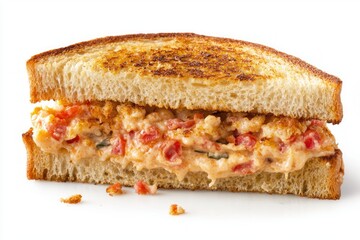 Grilled pimento cheese sandwich on toasted bread with creamy cheese red peppers cuisine delight