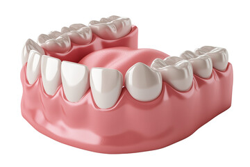 3D Render of Dental Implant and Natural Tooth on Transparent Background