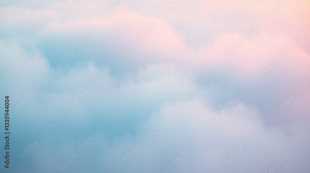 Poster ethereal cloudscape: soft pastel gradient of light and shadow abstract background