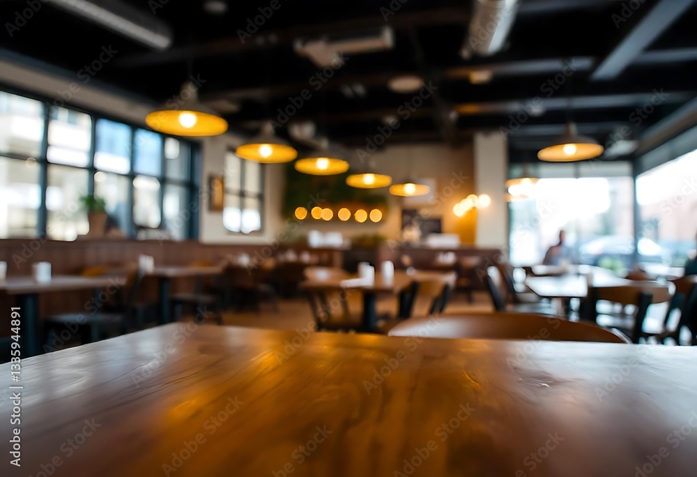 Poster generative ai ambience of an empty restaurant table ready for customers