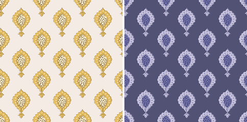 Hashtag CADS floral block print design pattern. Batik print, hand draw pattern. EPS file format.