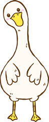 Cute Silly Goose Funny Standing Cartoon Hand Drawn Doodle