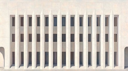 A white building with a row of windows.