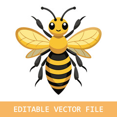 Bee silhouette black vector flat illustration. Honey Bee icon, honey bee silhouett