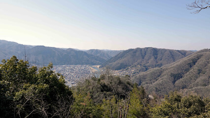 備中松山城中太鼓櫓跡からの高梁市街地