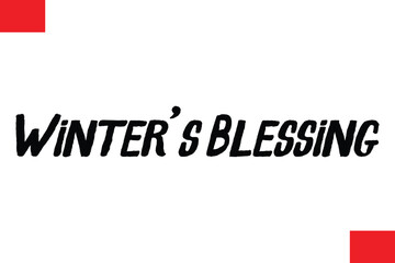 Winter’s Blessing Christmas Saying Cursive Typography Text Lettering