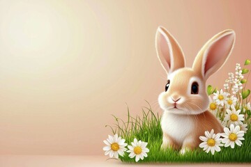 Elegant Design Featuring a Rabbit with Space for Custom Text