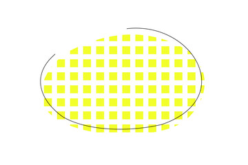 シンプルな黄色の格子柄のフレームイラスト
