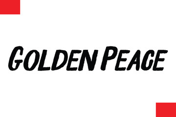  Golden Peace  Christmas Saying Cursive Typography Text Lettering