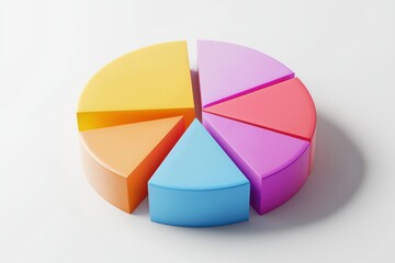 Obraz premium Creative colorful pie chart representing data analysis with different segments showing growth trends