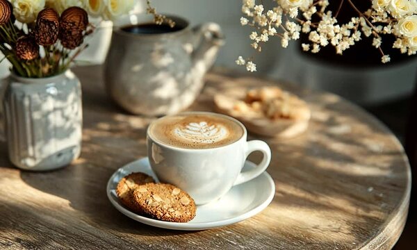 cappuccino with biscotti video italian breakfast