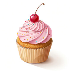 cupcake with pink icing