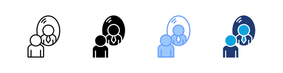 Reflection Multi Style Icon Set Vector 