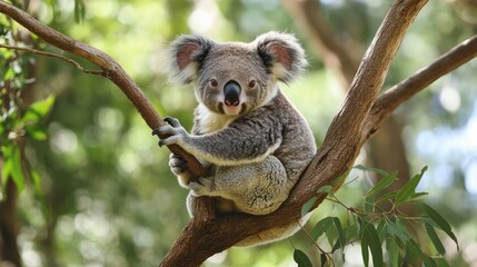 Obraz premium Australian Koala on Tree Branch