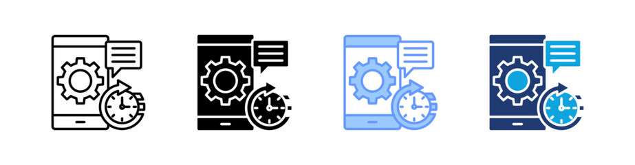 Time Management Multi Style Icon Set Vector 