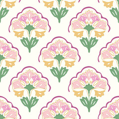 Hashtag CADS floral block print. Batik design, Ajrakh print, hand draw pattern. EPS files format. 