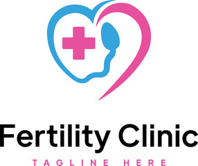 Fototapeta premium Fertility abstract vector logo illustration, concept for pregnancy clinic template logo.