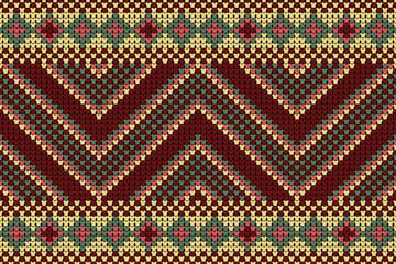 Red tone with Winter Holiday Seamless Knitted Pattern , Soft rhombus argyle knitting texture geometric vector seamless, chevron stripes knitting, clothing, carpets, shirts