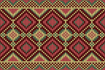 Red tone with Winter Holiday Seamless Knitted Pattern , Soft rhombus argyle knitting texture geometric vector seamless, chevron stripes knitting, clothing, carpets, shirts