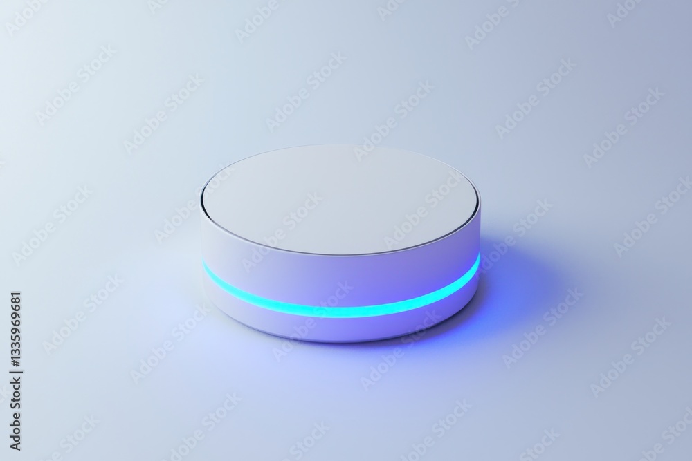 Poster minimalist glowing platform for product display fresh aesthetics tech display subtle light accent