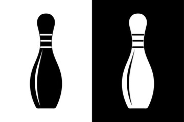 Bowling Pin Clipart Silhouette Ideal for Gaming and Recreational Designs.