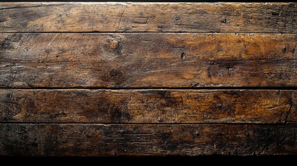 Naklejka premium Dark Brown Rustic Wood Texture: A high-resolution image showcasing the rich texture of dark brown rustic wood, ideal for backgrounds or design projects. The wood displays a beautiful grain and a worn.