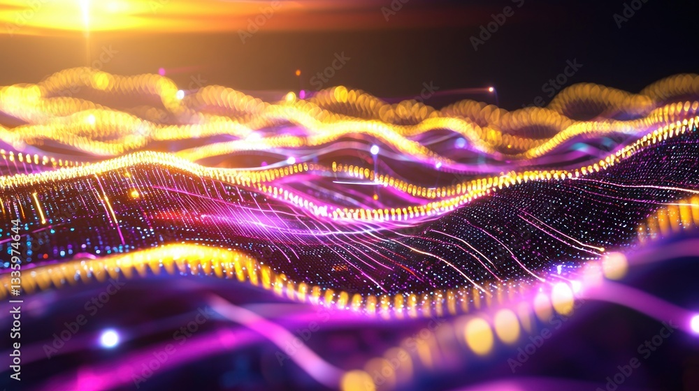 Aufkleber vivid data flow animation with bright color and light effects ideal for graphic design projects