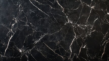 Obraz premium Dark Marble Texture: A close-up shot reveals the intricate patterns and veins of dark marble, showcasing its elegance, depth, and natural beauty.
