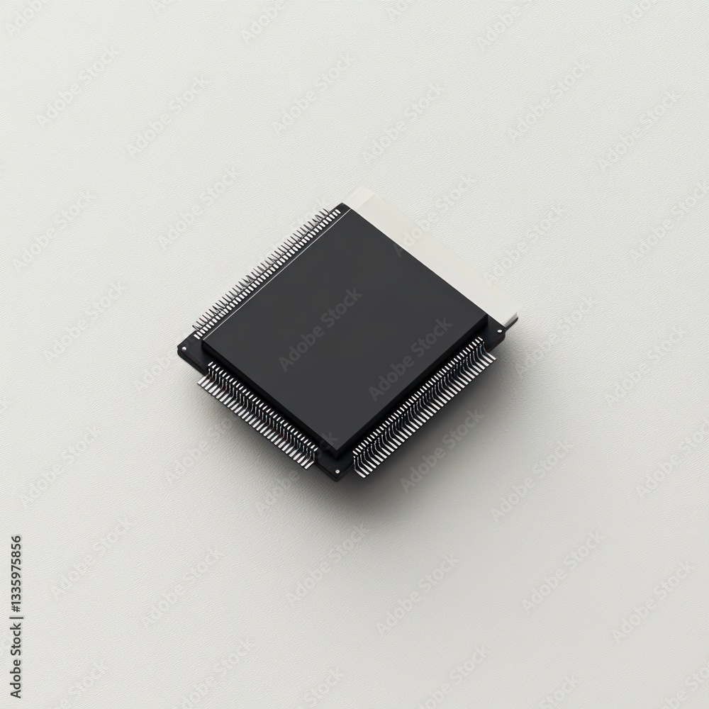 Aufkleber microchip technology component modern innovation central processing unit minimalist neutral backdrop