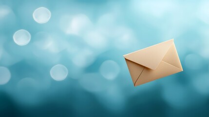 Airborne envelope, a symbol of swift communication and message delivery an