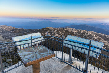 Scenic view from The Horn highest lookout point of Mount Buffalo National park in Victoria Australia