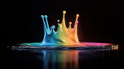 A splash of paint in a rainbow of colors.