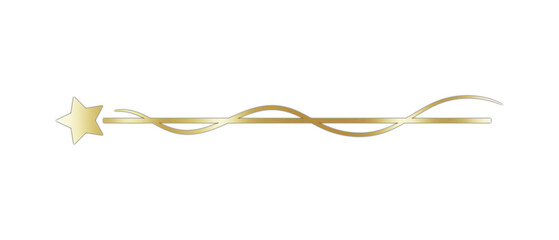 Classic, Elegant, and Glossy Gold Text Divider – Isolated on White.