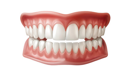 Shiny dental teeth isolated on white background