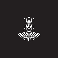 King with Crown Monochrome Logo